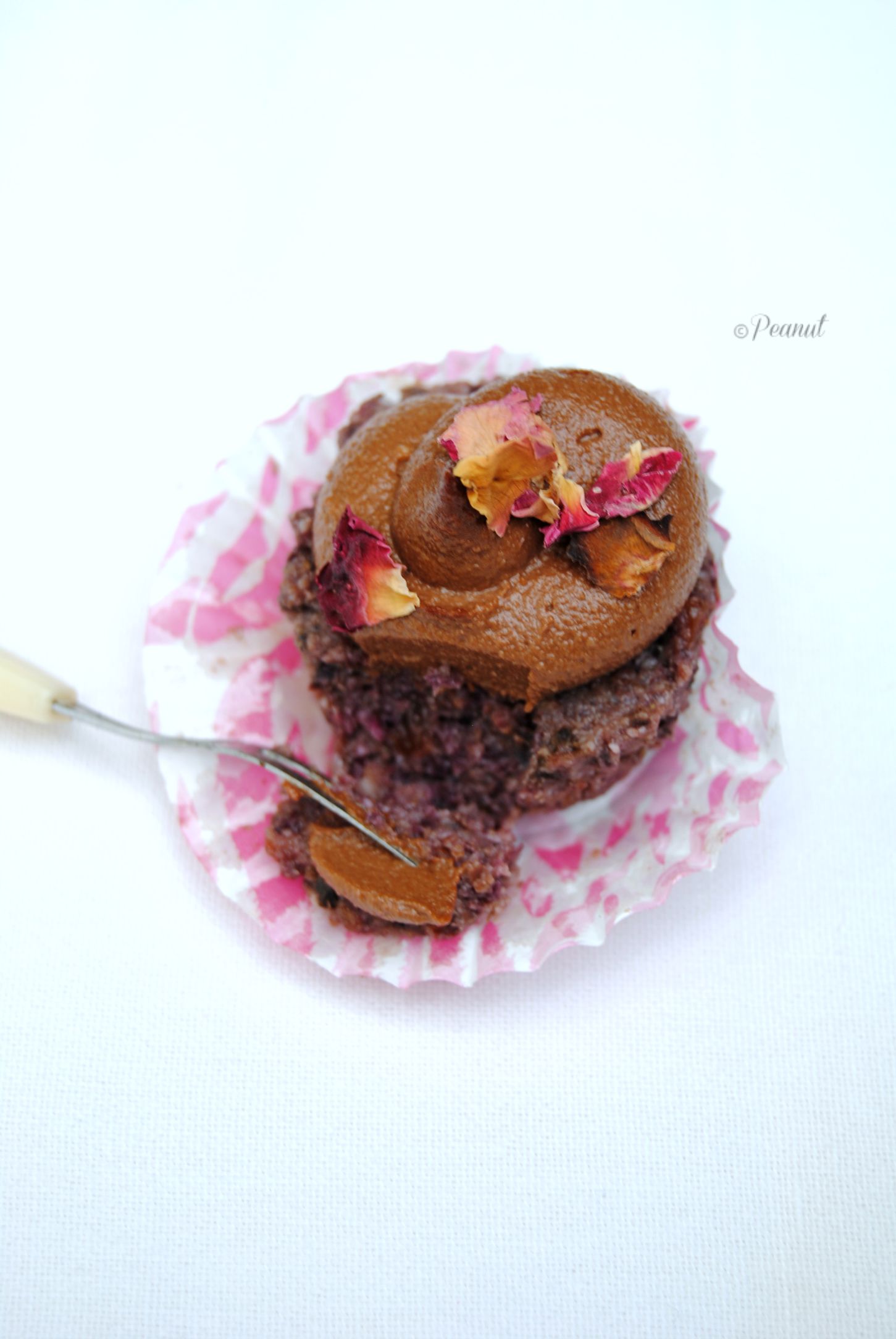 Raw Purple carrot cupcakes with chocolate frosting