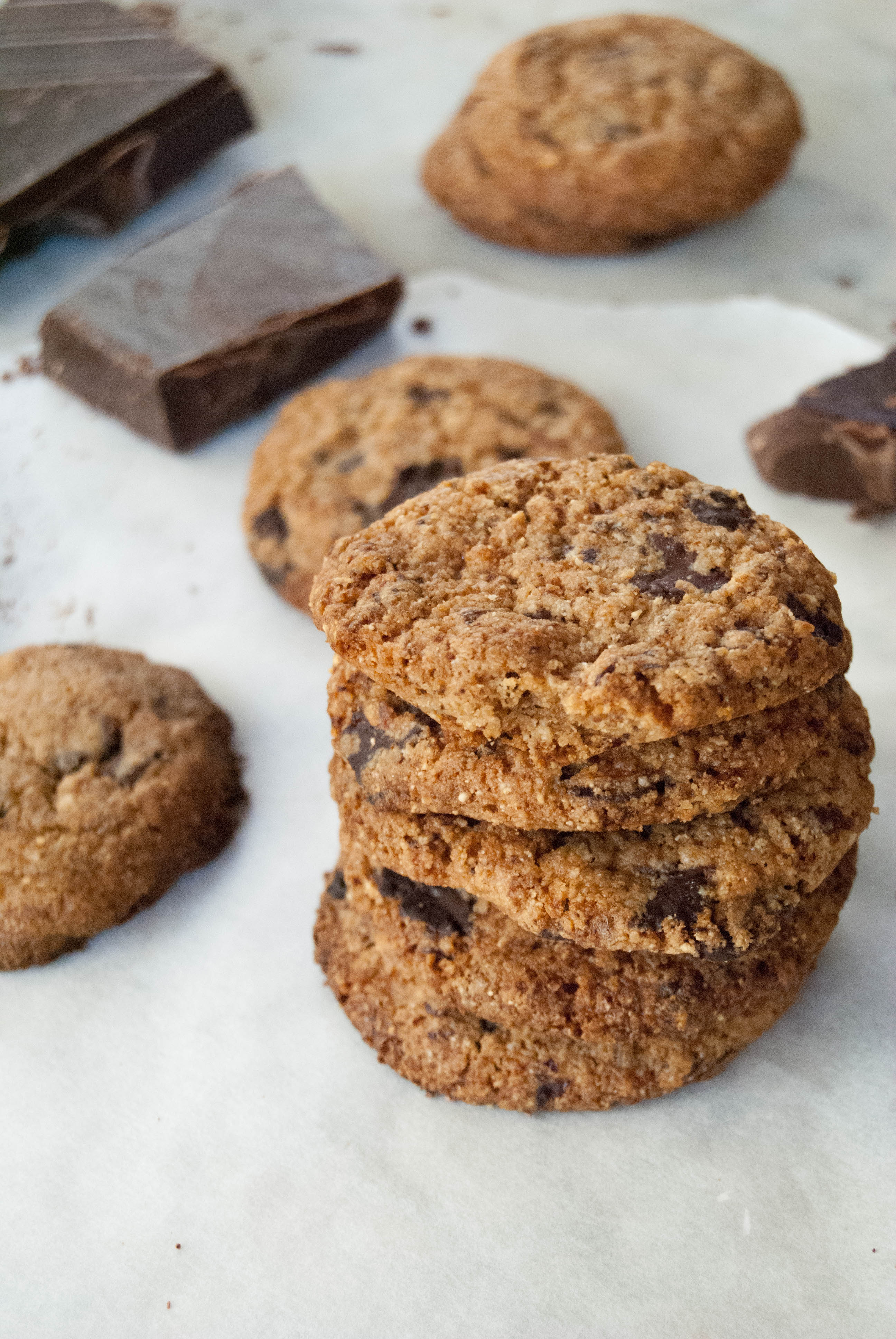 Paleo vegan sugar free chocolate chip cookies