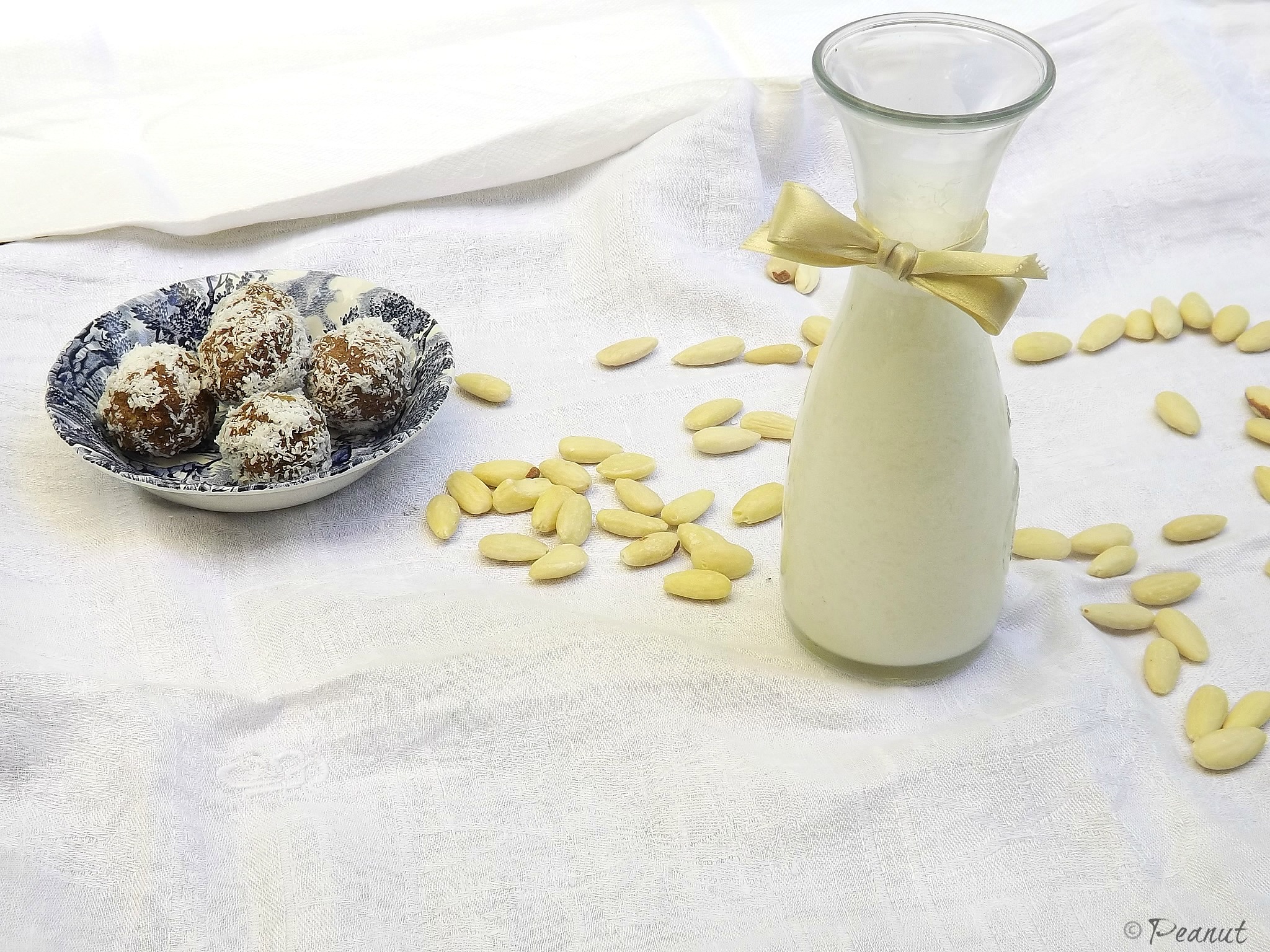 Latte di mandorla fatto in casa e tartufini con okara di mandorle 