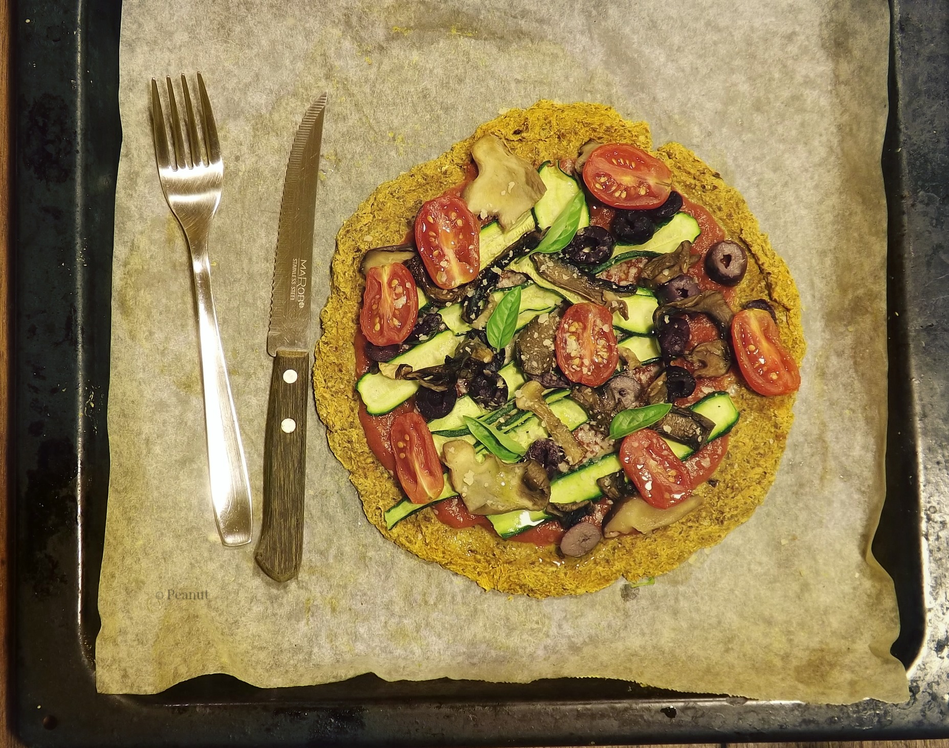 Raw buckwheat pizza