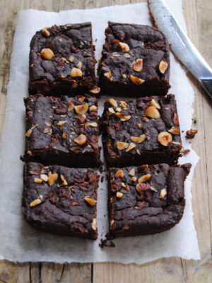 Chocolate azuki brownies