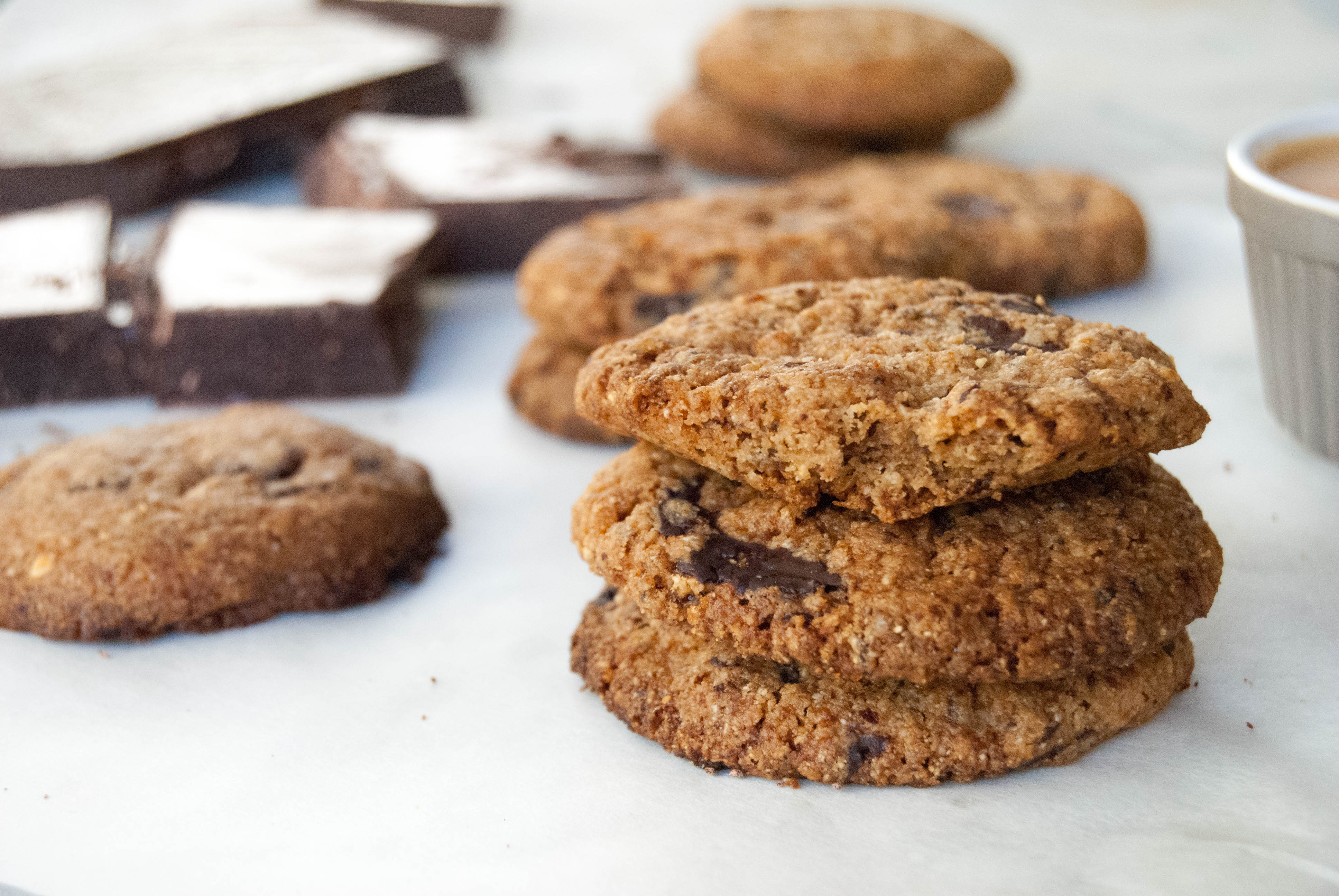 Paleo vegan sugar free chocolate chip cookies